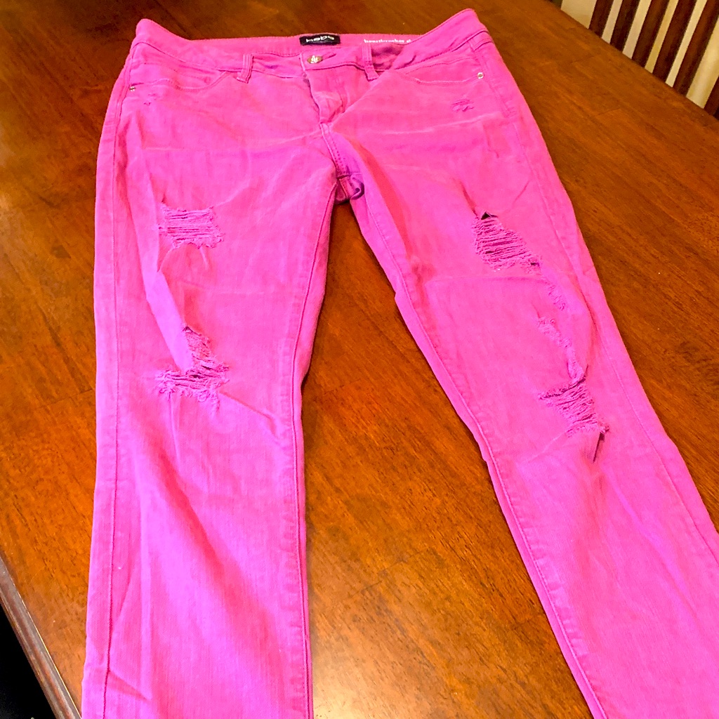 Absolutely Stunning Color, Size 30, Like New, Limited Ed Pink Distressed Jeans